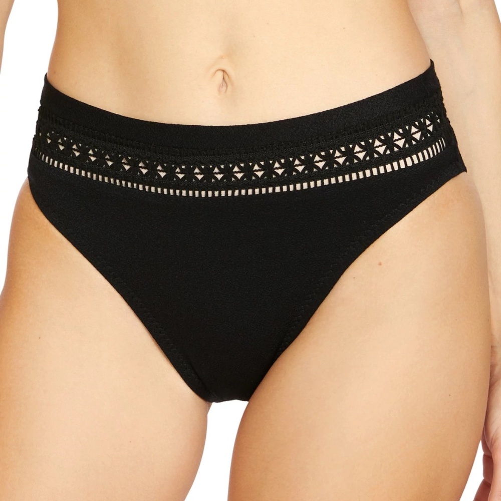 Robin Piccone Isabelle High Waist Bikini Bottom Black Size M